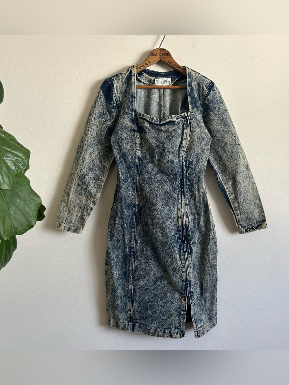 80's Paris Blues Acid Wash Denim Dress